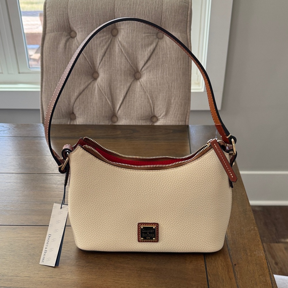 Dooney & Bourke Cream and Brown Shoulder Bag